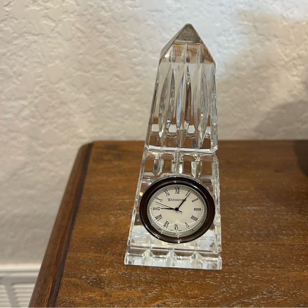 Waterford Obelisk Crystal Pyramid Clock